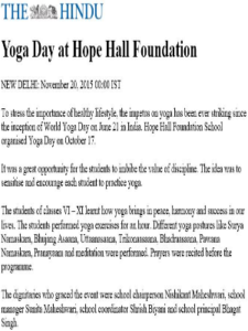 Yoga Day | Hope Hall Foundation Schol