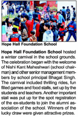 Winter Carnival | Hope Hall Foundation School